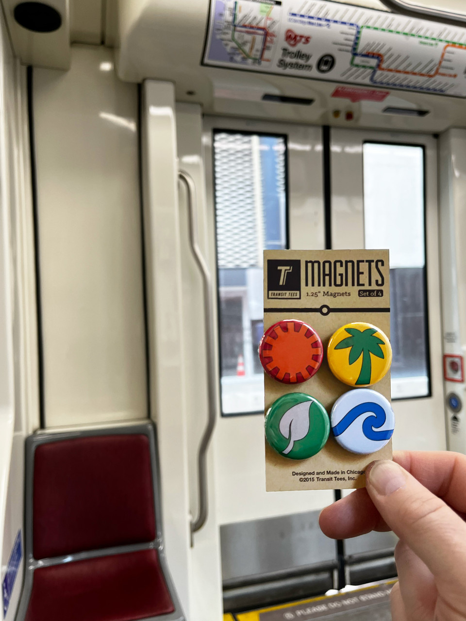 San Diego Transit Icons Round Magnet Pack