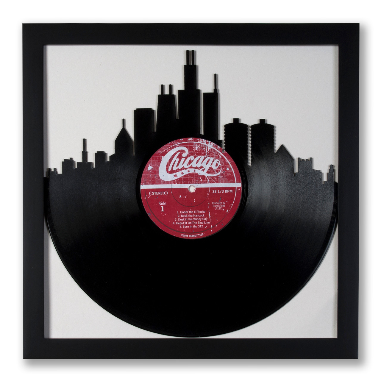 Upcycled Chicago Skyline Vinyl