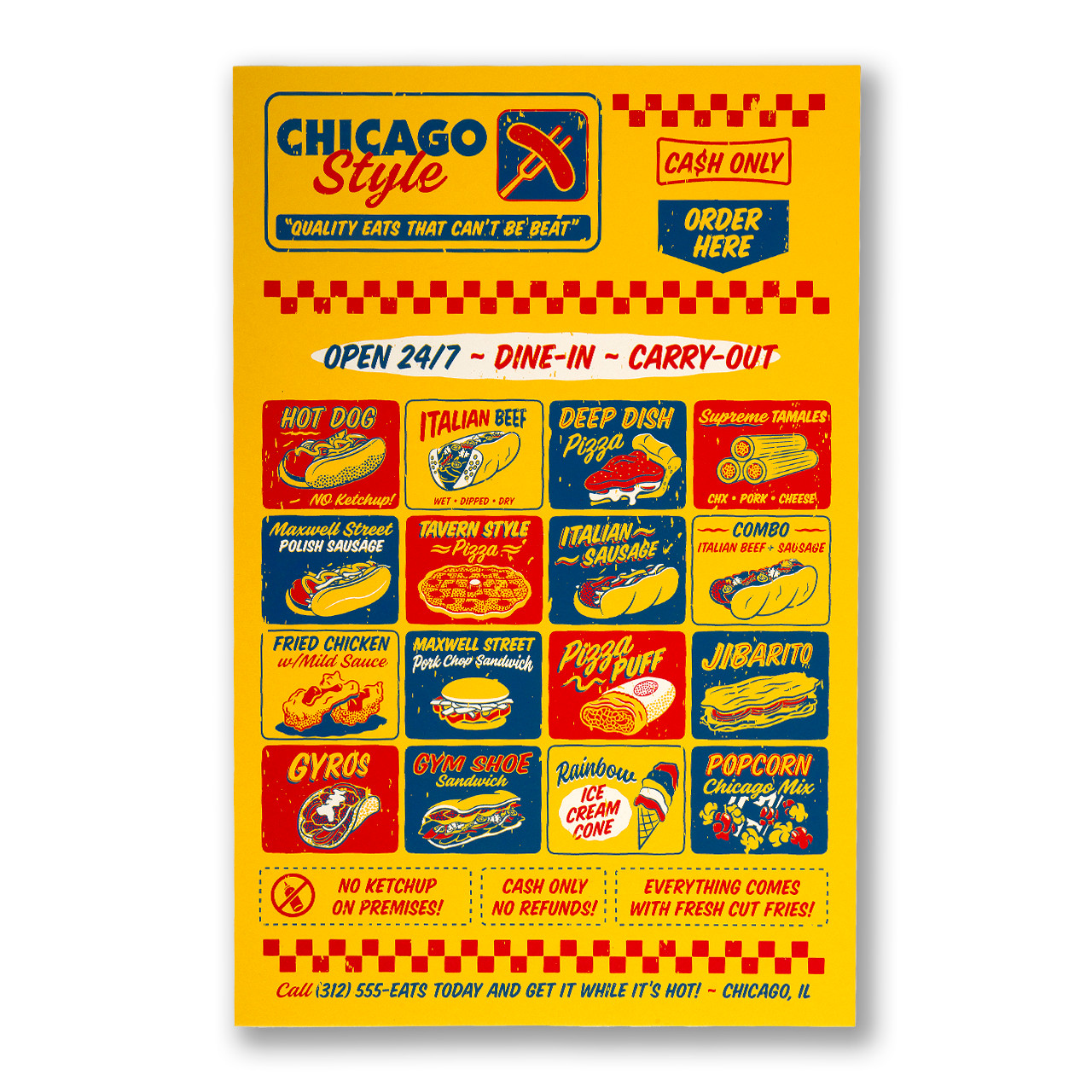 Chicago Style Eats Printed Poster