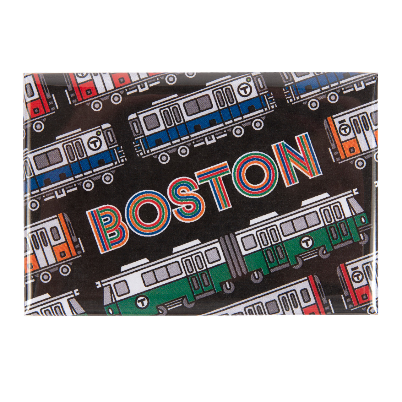 Boston City Souvenir Magnet - Classic Magnets, Rubber, Topographical Design, Made In USA