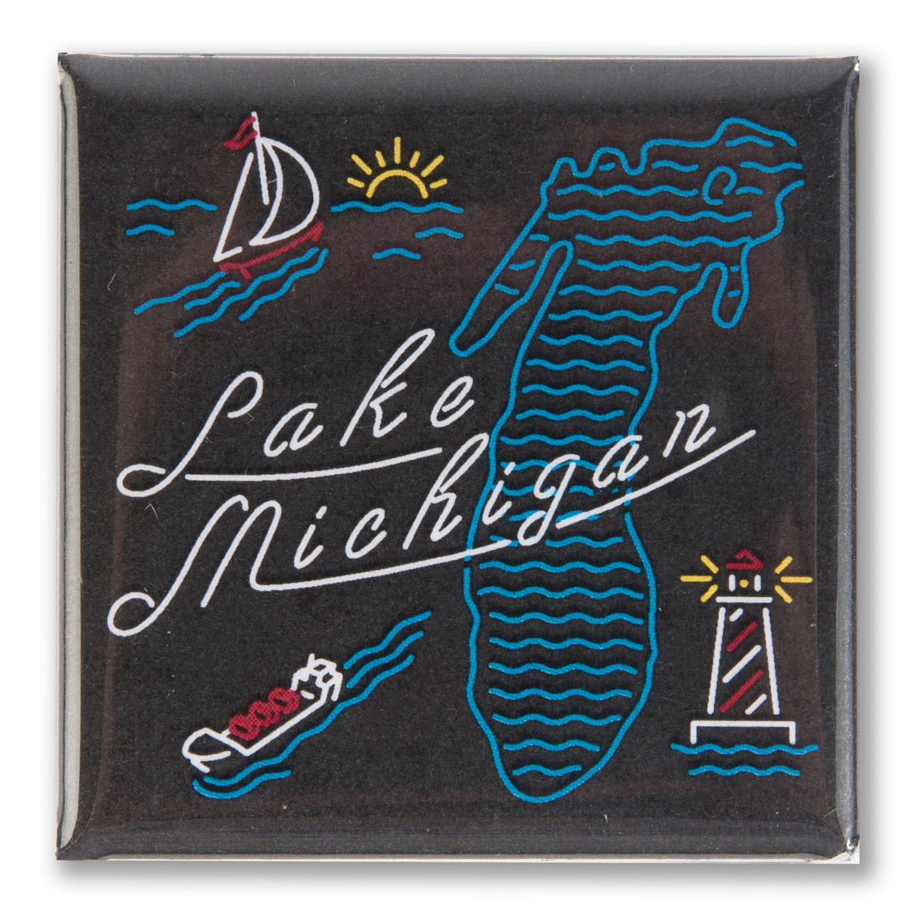 Lake Michigan Neon Magnet