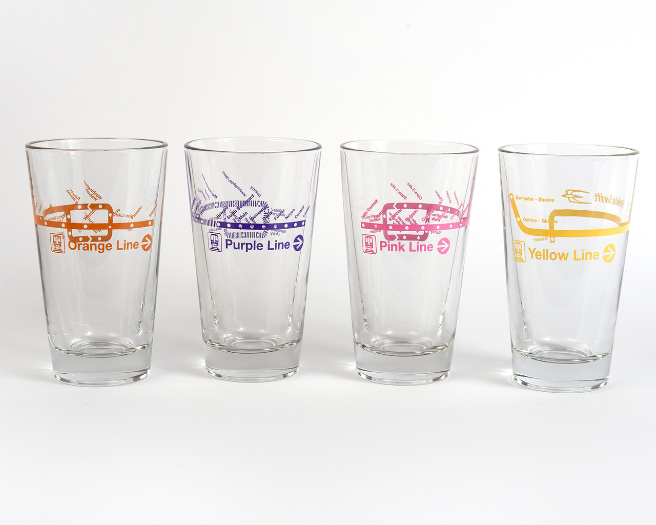 Train Line Pint Set