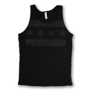 Men's Designed and Screen Printed in Chicago Cotton Distressed Chicago Flag Tank Perfect for Summer Polyester and Rayon Blend