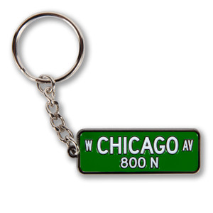 Chicago Ave Street Sign Enamel Keychain Chicago Ave Street Sign Enamel Keychain