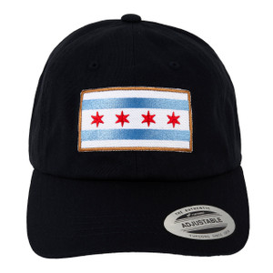 Chicago Flag Baseball Hat - Black Chicago Flag Baseball Hat - Black
