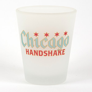 Chicago Handshake Frosted Shot Glass Chicago Handshake Frosted Shot Glass