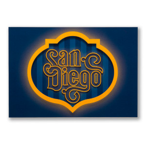 San Diego Gas Lamp Postcard - Blue San Diego Gas Lamp Postcard - Blue