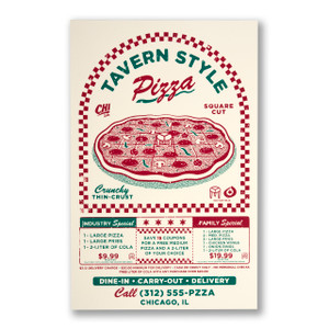 Tavern Style Pizza Printed Poster Tavern Style Pizza Printed Poster