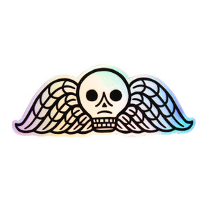 Holographic Winged Death Head Sticker Holographic Winged Death Head Sticker