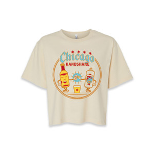 Chicago Handshake Mascot Crop Top Tee - Women's Chicago Handshake Mascot Crop Top Tee - Women's