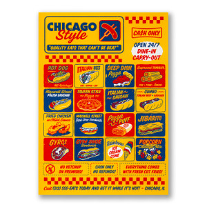 Chicago Style Eats Postcard Chicago Style Eats Postcard