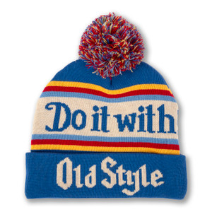 Old Style Vintage Stripe Knit Hat with Pom Old Style Vintage Stripe Knit Hat with Pom