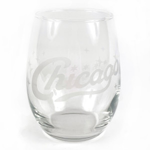 Chicago Vintage Script Wine Glass Chicago Vintage Script Wine Glass