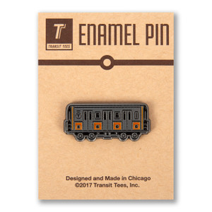 Boston "T" Line Enamel Pin - Orange Line