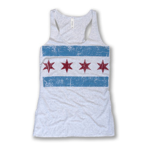 Neighborly Chicago Flag Tshirt Womens / Gray / L