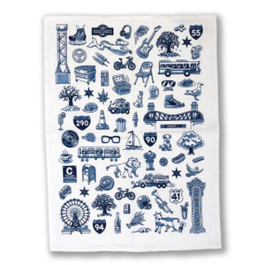 Chicago Icons Dish Towel Chicago Icons Dish Towel