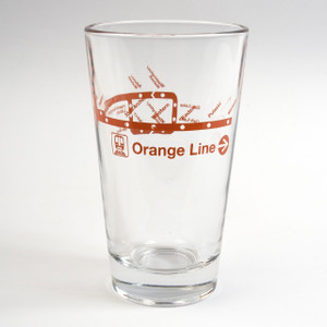 Orange Line Pint Glass Orange Line Pint Glass