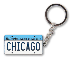 Illinois Vintage License Plate Enamel Keychain Illinois Vintage License Plate Enamel Keychain