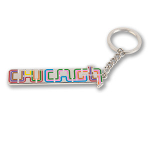 Chicago Transit Type Enamel Keychain