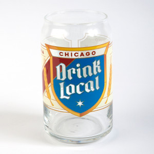 Drink Local Label Beer Can Glass Drink Local Label Beer Can Glass