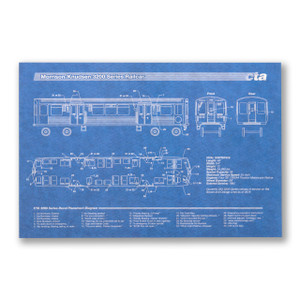 El Train Blueprint Postcard El Train Blueprint Postcard