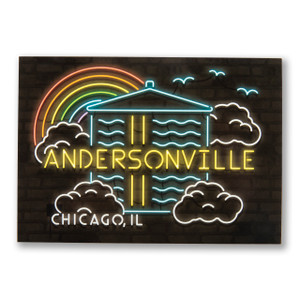 Rainbow Andersonville Neon Neighborhood Postcard Rainbow Andersonville Neon Neighborhood Postcard