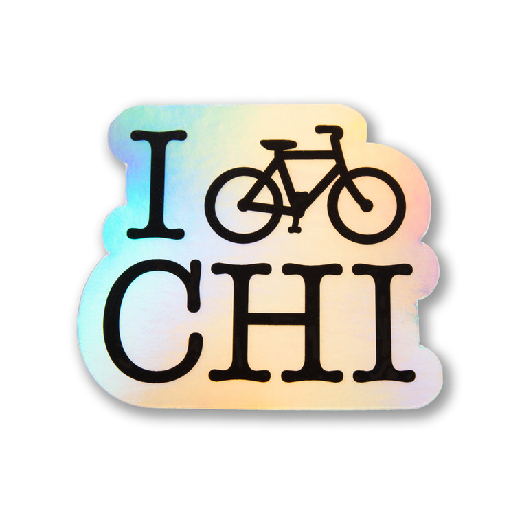 I Bike CHI Holographic Sticker