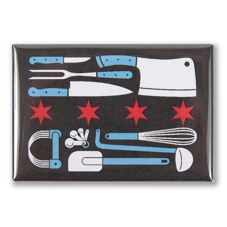 Chicago Chef Flag  3" x 2" Magnet