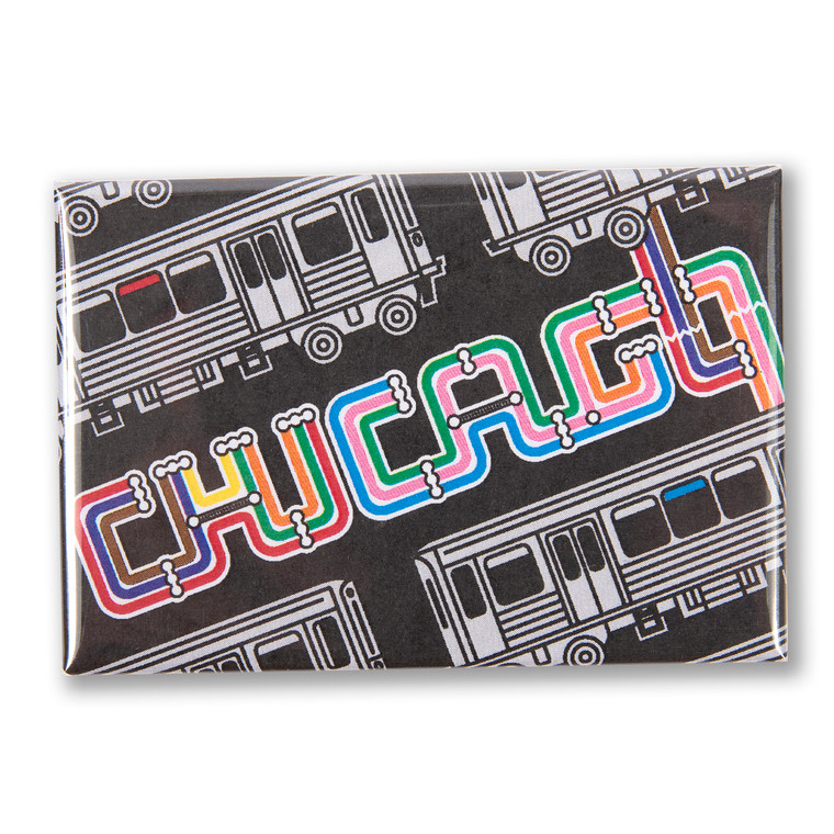 Chicago Transit Type 3" x 2" Magnet