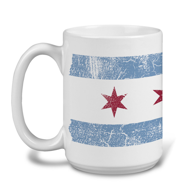 Distressed Chicago Flag Mug