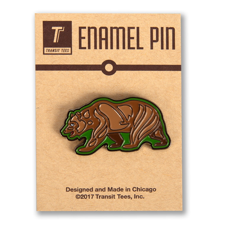 Cali Flag Bear Enamel Pin