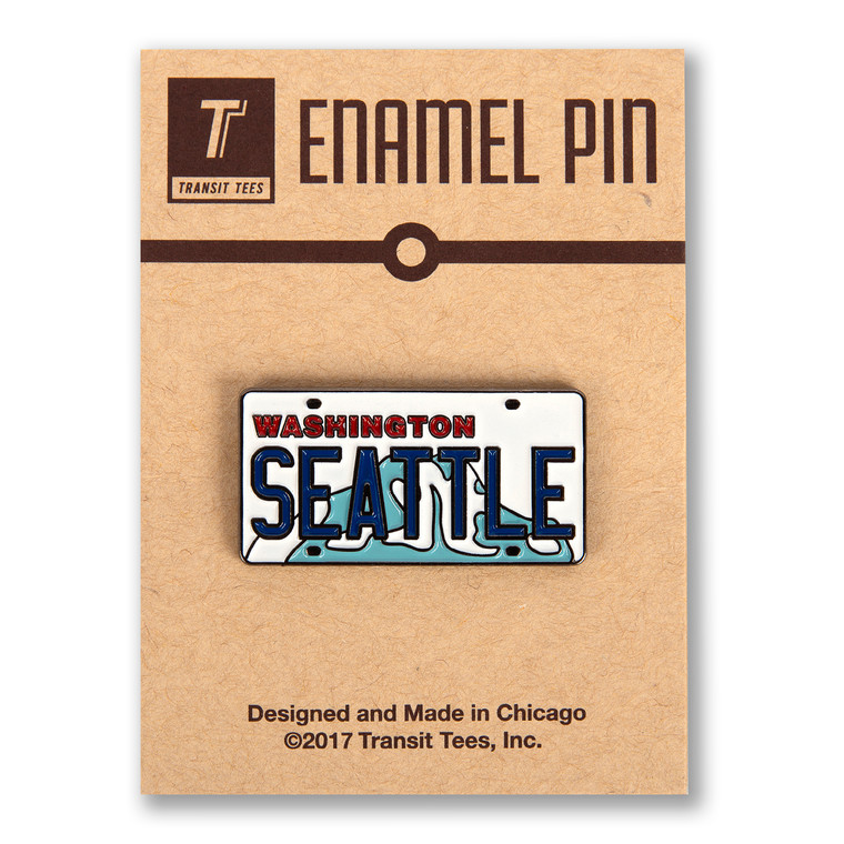 Seattle Washington License Plate Enamel Pin