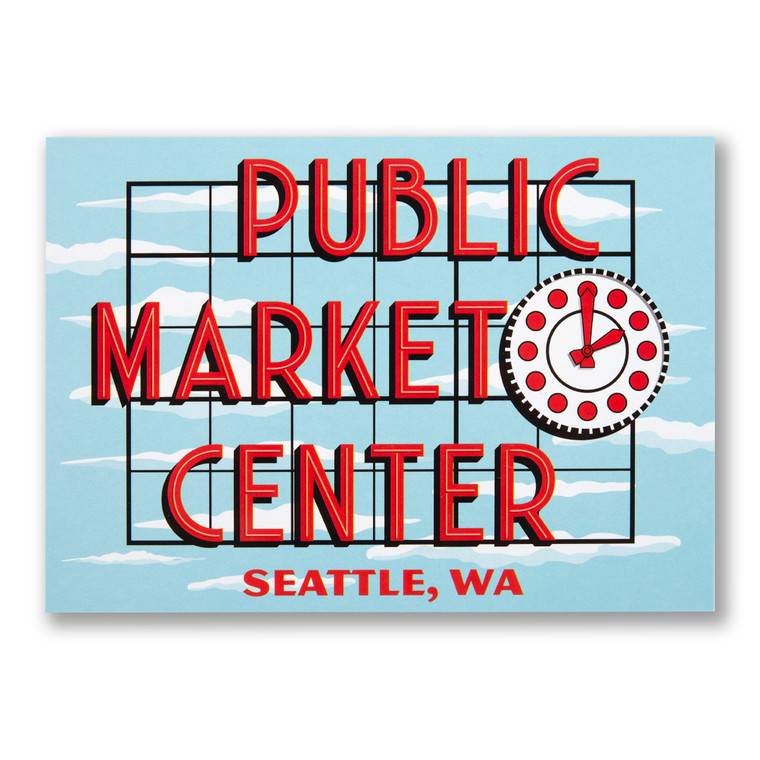 Pike's Place Market Sign Postcard