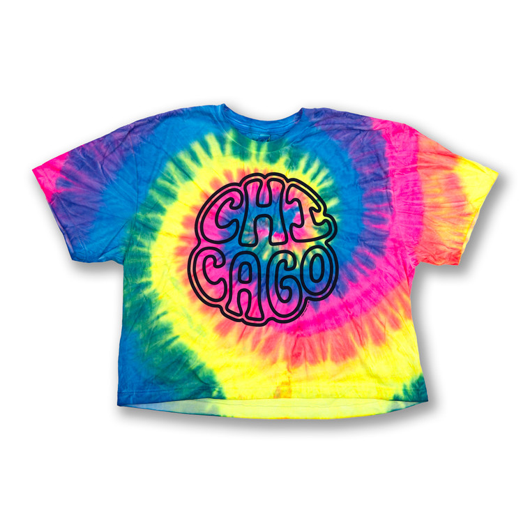 Chicago Tie-Dye Crop Top Tee - Women's