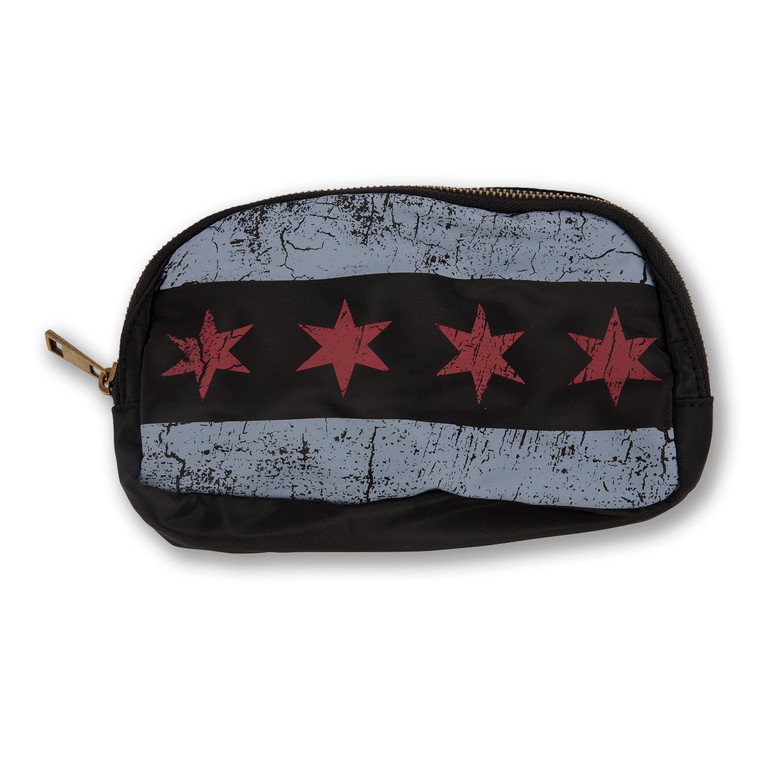 Distressed Chicago Flag Belt Bag