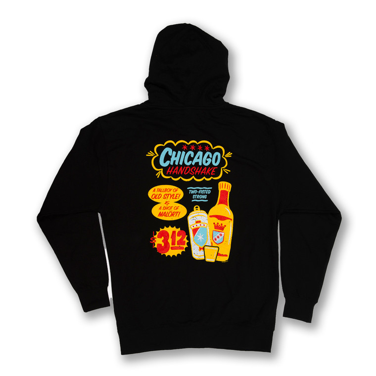 Chicago Handshake Sign Painting Zip Up Hoodie - Unisex