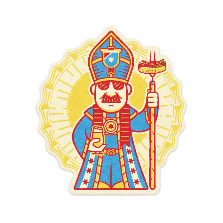 Chicago Style Pope Sticker