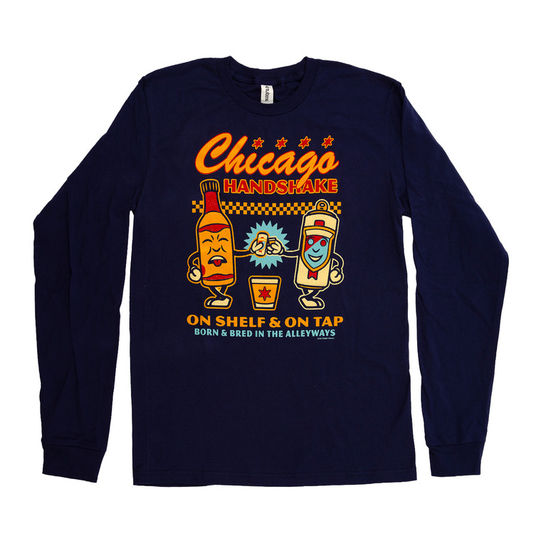 Chicago Handshake Mascot Long Sleeve Tee - Unisex