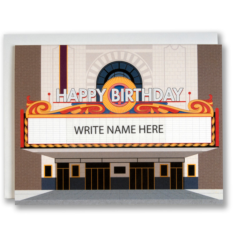 Chicago Theater Sign Your Name - Birthday Card