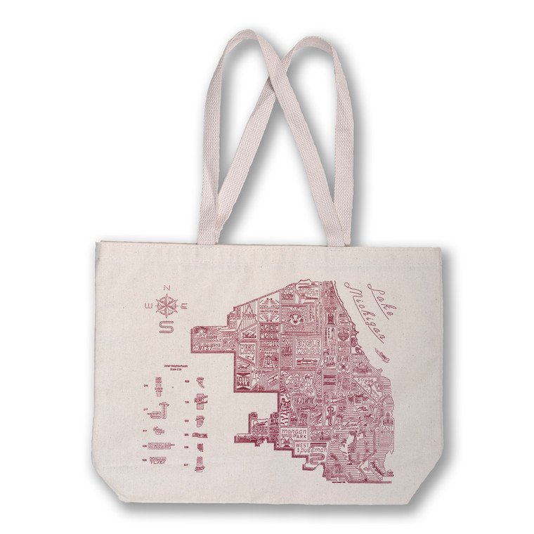 Neon Neighborhood Map Tote Bag