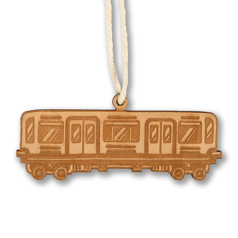 El Train Wood Ornament