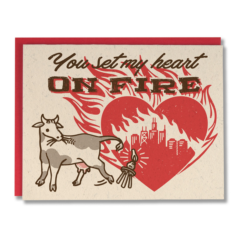 Heart on Fire - Greeting Card