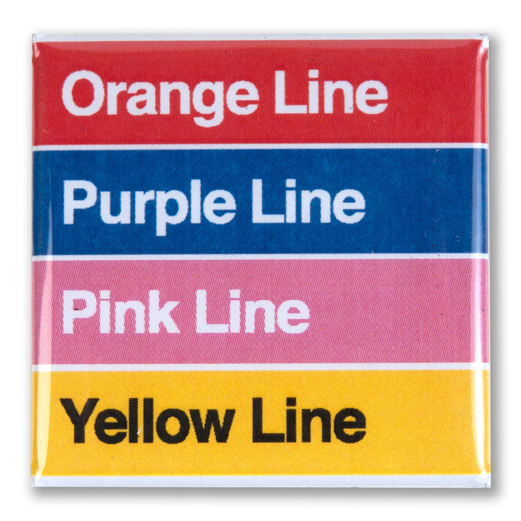 Orange, Purple, Pink and Yellow Lines Square Magnet