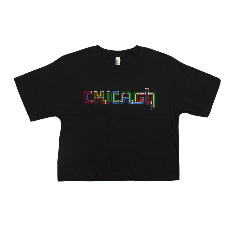 Chicago Transit Type Crop Top Tee - Women's