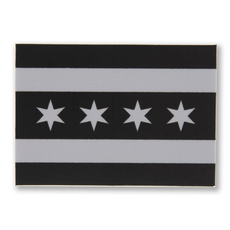 Mini Chicago Greyscale Flag Sticker - 8 Pack