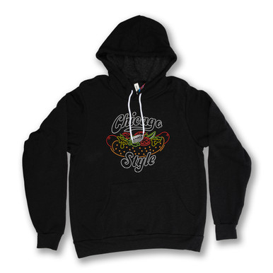 Neon Chicago Style Hot Dog Pullover Hoodie - Unisex