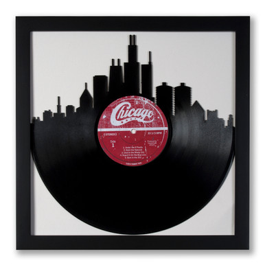 Upcycled Chicago Skyline Vinyl
