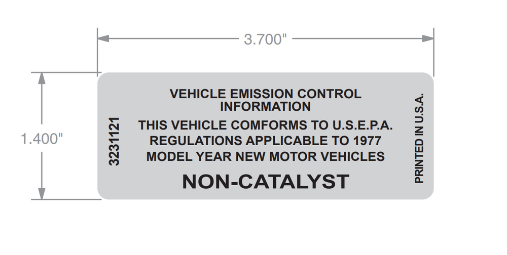1977 Non-Catalyst Decal – CBJeep