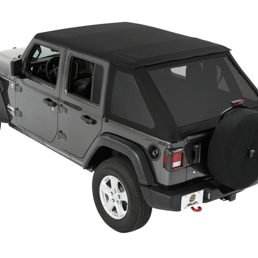 Trektop® Slantback Soft Top Jeep 2018-2021 Wrangler JL 4-door in Black Diamond - Collins Jeep