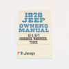 1978 Jeep CJ Cherokee Wagoneer All Models Factory Owners Manual